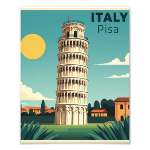 A Nostalgic Classic Travel Poster – Italy Pisa Tow