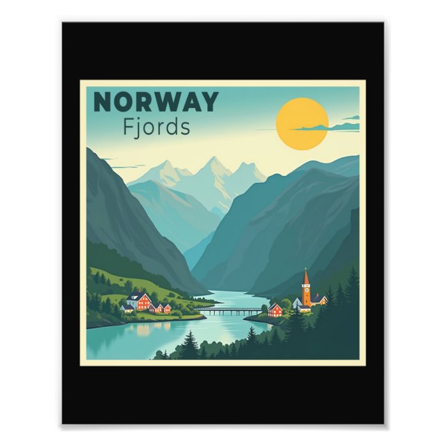 A Nostalgic Classic Travel Poster – Norway Fjords (Front)