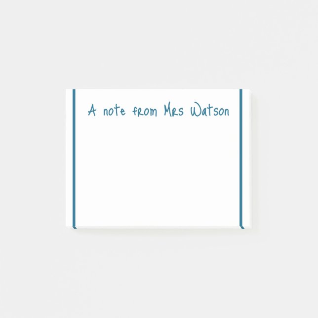 a note from add teacher name simple minimal border (Front)