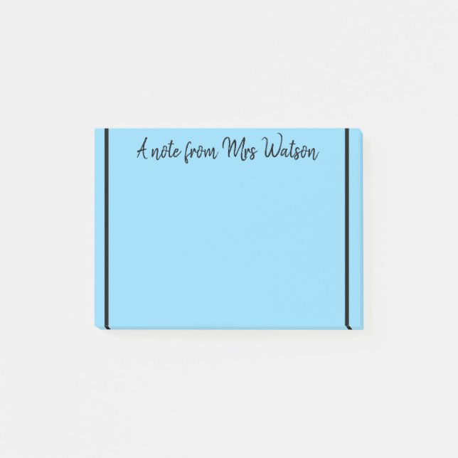 a note from add teacher name simple minimal border (Front)
