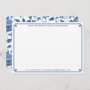 A Note From   Blue And White Chinoiserie Personal Card