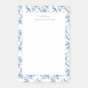 A Note From   Blue Chinoiserie Floral Note 