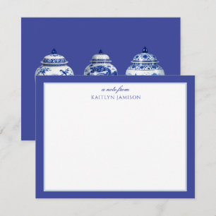 A Note From Blue Chinoiserie Jar Note Card
