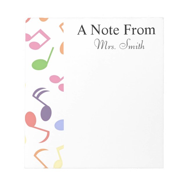 A Note From Colourful Music Note Musician (Front)