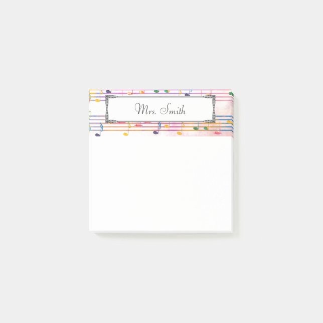 A Note From Colourful Music Note Musician (Front)