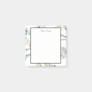 A Note From Colourful Music Note Whimsical Pattern