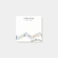 A Note From Colourful Music Note Whimsical Pattern