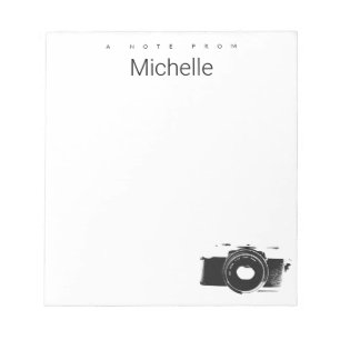 A Note from Custom Name Photographer camera