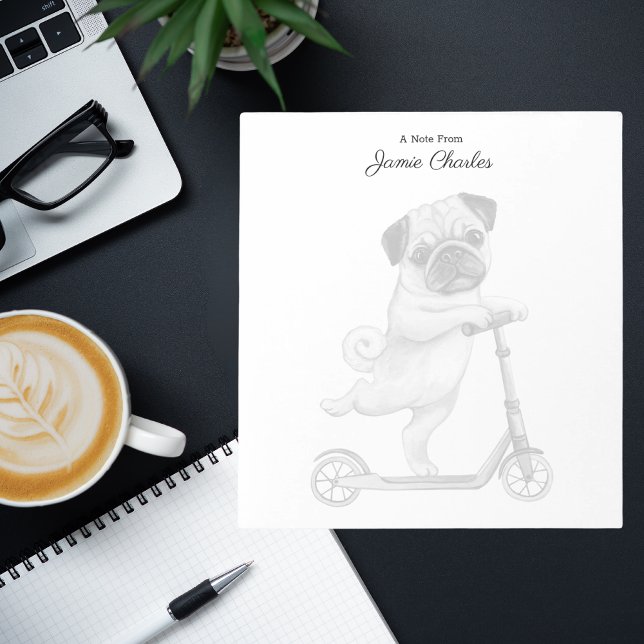 A Note From Cute Dog Modern Monogram Notepad (Creator Uploaded)