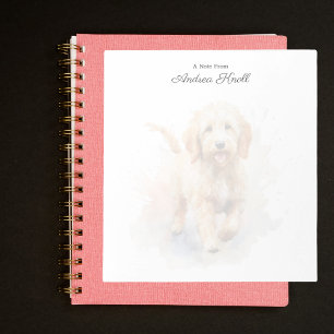 A Note From Cute Golden Doodle Modern Notepad