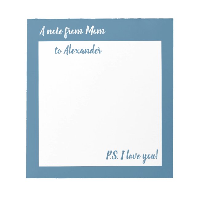 A note from Mum Personalised notepad (Front)