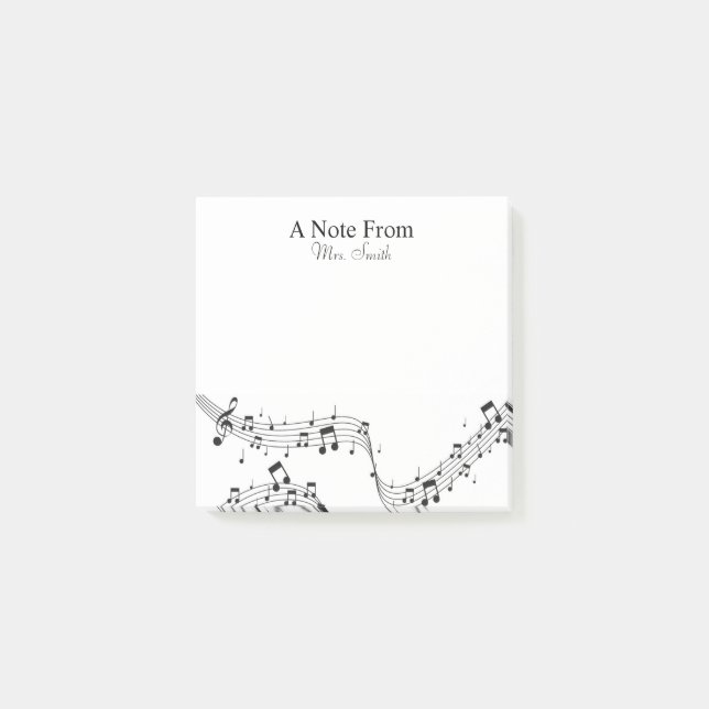 A Note From Music Note Whimsical Pattern Musician  (Front)