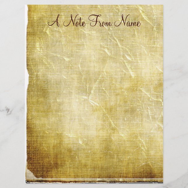 A Note From... Old Paper Letterhead Stationery (Front)