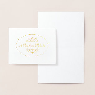 "A Note From" Personalised Gold Foil Notecard Foil Card