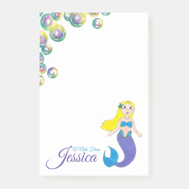A Note From Personalised Magical Mermaid Bubbles (Front)