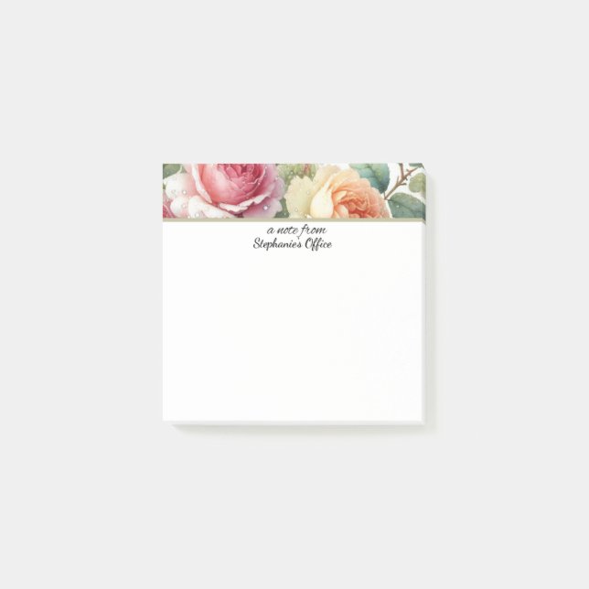 A Note From Personalised Office Roses Notepad (Front)