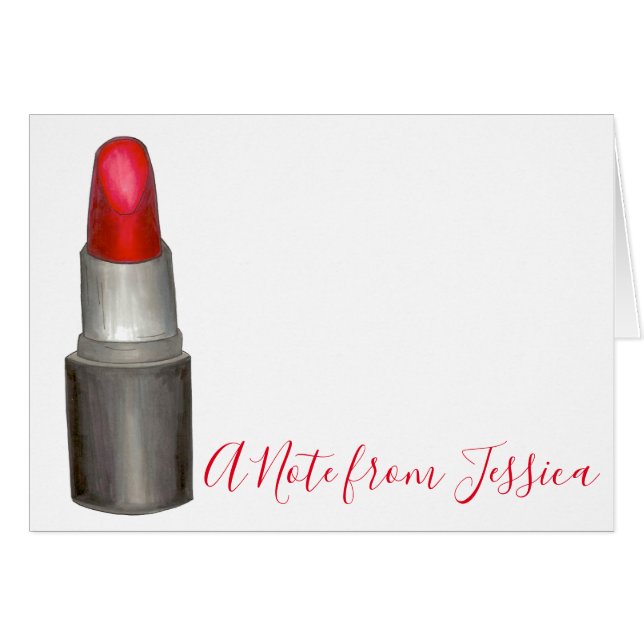 A Note From Personalised Red Lipstick Tube Makeup (Front Horizontal)