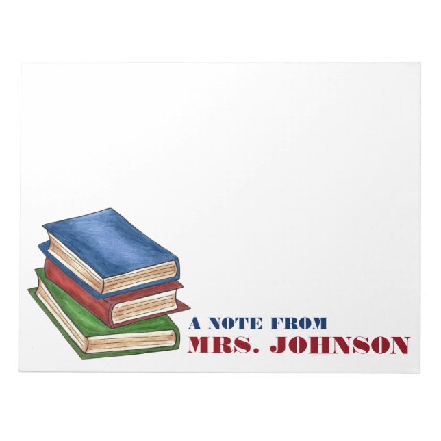 A Note From Personalised Teacher Library Books (Front)