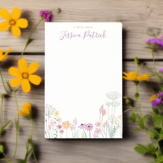 A Note From Personalised Wildflowers Sticky Notes (Personalized Wildflowers Post It Notes 🌺🌼)