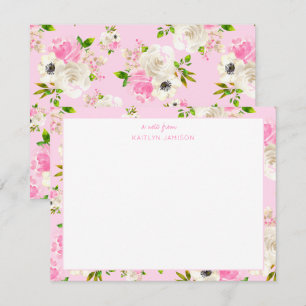 A Note From Pink Rose Floral Note Card