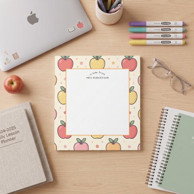 A note from Teacher Apple Pattern Notepad (Creator Uploaded)