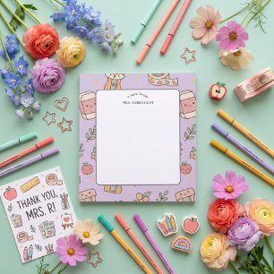 A note from Teacher School Pattern Notepad