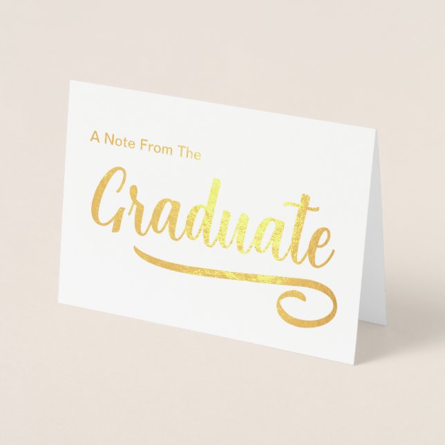 A Note From The Graduate Graduation Thank You Foil Card (Front)