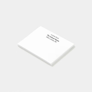 A note from the School Nurse & Name Post-it Notes