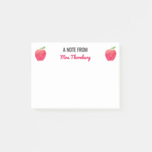 A Note From the Teacher Red Apples Cute