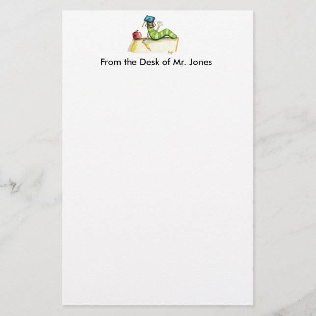 A Note from the Teacher Stationery (Front)
