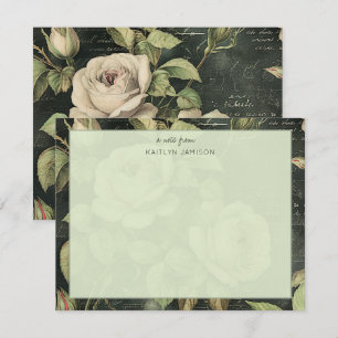 A Note From White Rose Floral Note Card