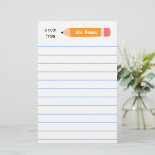 A note from yellow pencil... teaches gift stationery
