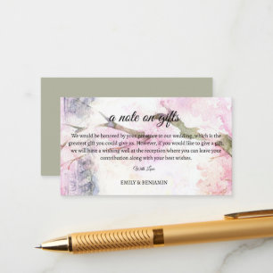 A Note On Gifts Elegant Wedding Wishing Well Enclosure Card