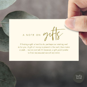 A note on gifts, Honeymoon Wish Fund Cash Enclosure Card