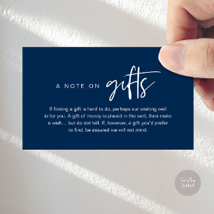 A note on gifts, Honeymoon Wish Fund Cash Enclosure Card