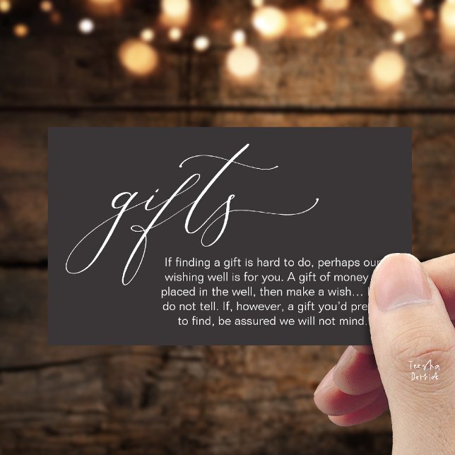 A Note On Gifts, Honeymoon Wish Wishing Well, Fund Enclosure Card (Honeymoon Fund Wishing Well, Wish, A Note On Gifts Enclosure Card in Charcoal Grey)