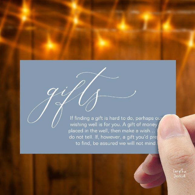 A Note On Gifts, Honeymoon Wish Wishing Well, Fund Enclosure Card (Honeymoon Fund Wishing Well, Wish, A Note On Gifts Enclosure Card in Dusty Blue)