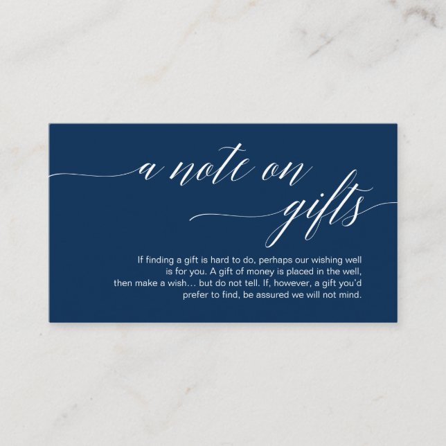A note on gifts, Modern Classy Script Enclosure Card (Front)