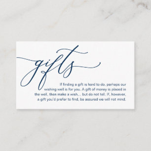 A Note On Gifts, Modern Romantic Elegance Wedding Enclosure Card