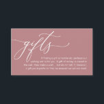 A Note On Gifts, Modern Romantic Elegance Wedding Enclosure Card<br><div class="desc">Celebrate the beginning of your journey together with our elegantly crafted "gifts" wedding invitation enclosed card in dusty rose pink theme. Featuring a sophisticated blend of modern script and romantic allure, each card is meticulously designed to convey the essence of your special day. Perfectly suited for couples seeking a unique...</div>