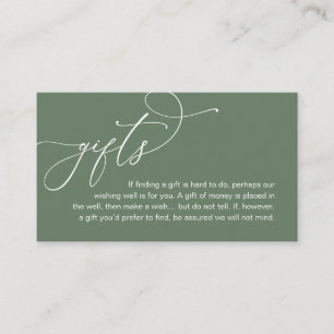 A Note On Gifts, Modern Romantic Elegant Wedding Enclosure Card