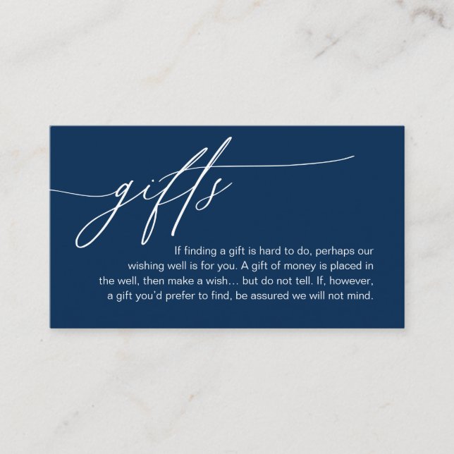 A Note On Gifts, Modern Romantic Elegant Wedding Enclosure Card (Front)