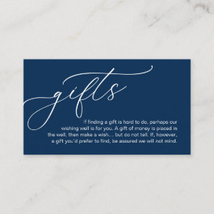 A Note On Gifts, Modern Romantic Elegant Wedding Enclosure Card