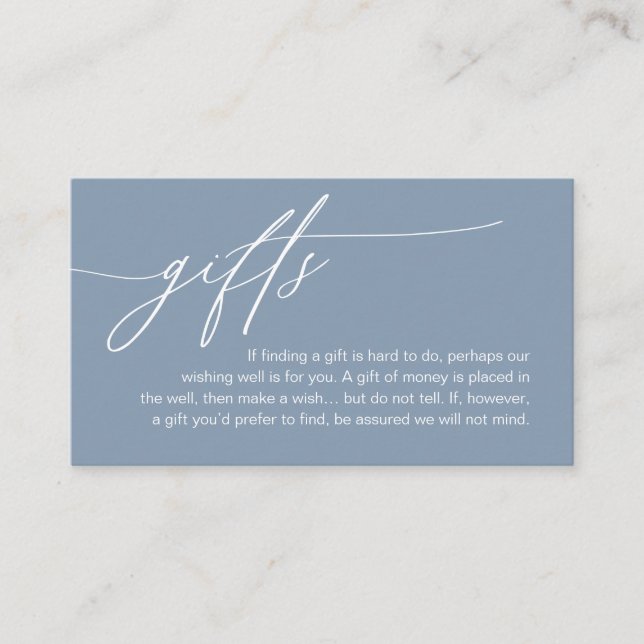A Note On Gifts, Modern Romantic Elegant Wedding Enclosure Card (Front)