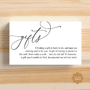 A Note On Gifts, Modern Romantic Elegant Wedding Enclosure Card