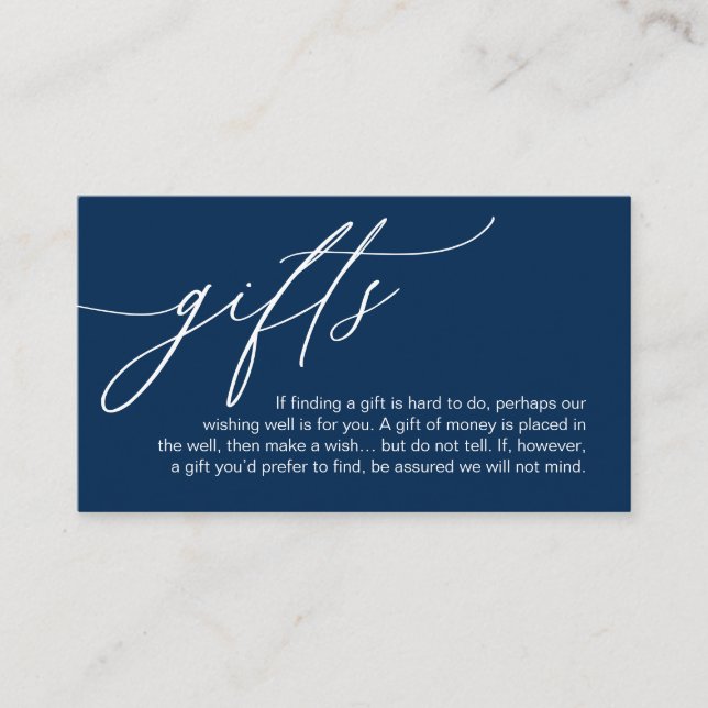 A Note On Gifts, Modern Romantic Elegant Wedding Enclosure Card (Front)
