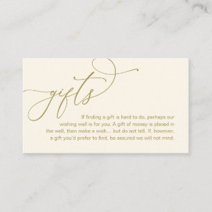 A Note On Gifts, Modern Romantic Elegant Wedding Enclosure Card