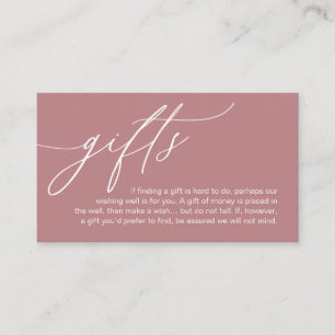 A Note On Gifts, Modern Romantic Elegant Wedding Enclosure Card