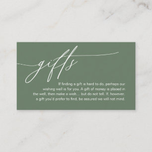 A Note On Gifts, Modern Romantic Elegant Wedding Enclosure Card