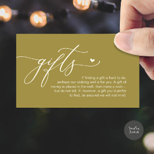 A note on gifts, Modern Romantic Wedding Enclosure Card